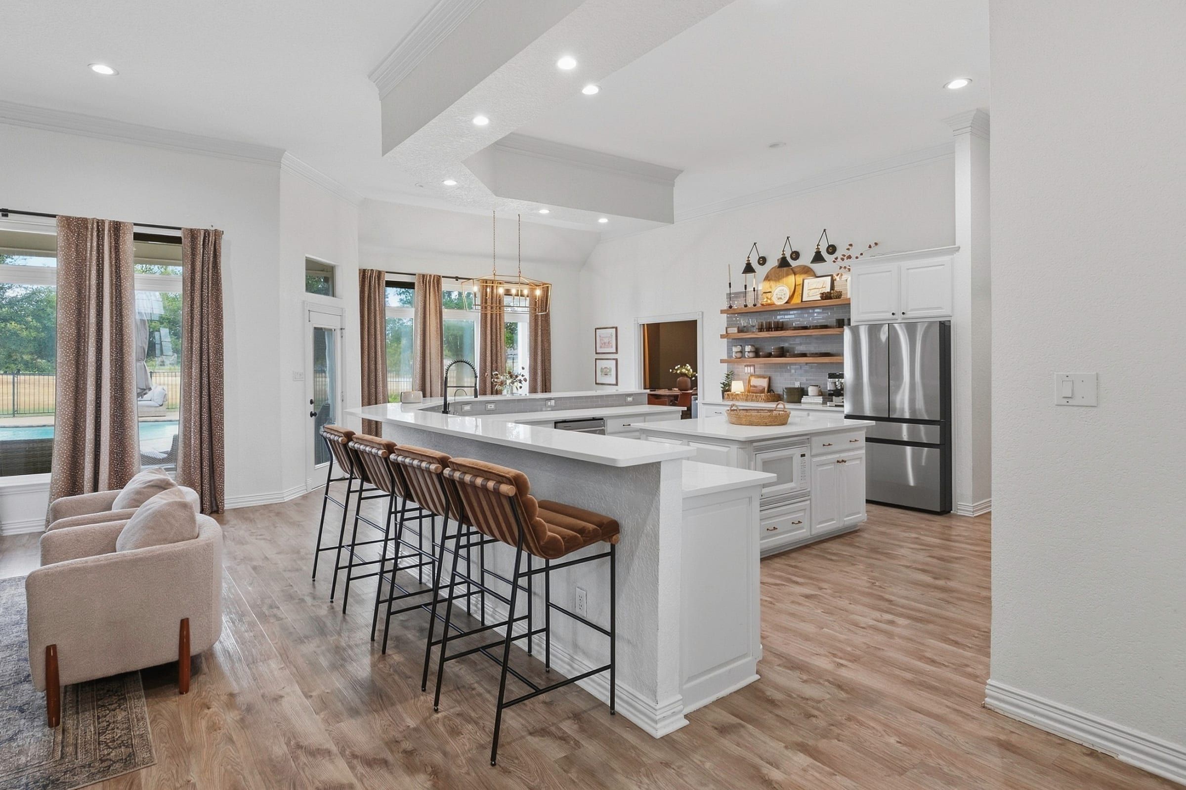 Kitchen remodeled in 2020 with quartzite countertops and stainless appliances